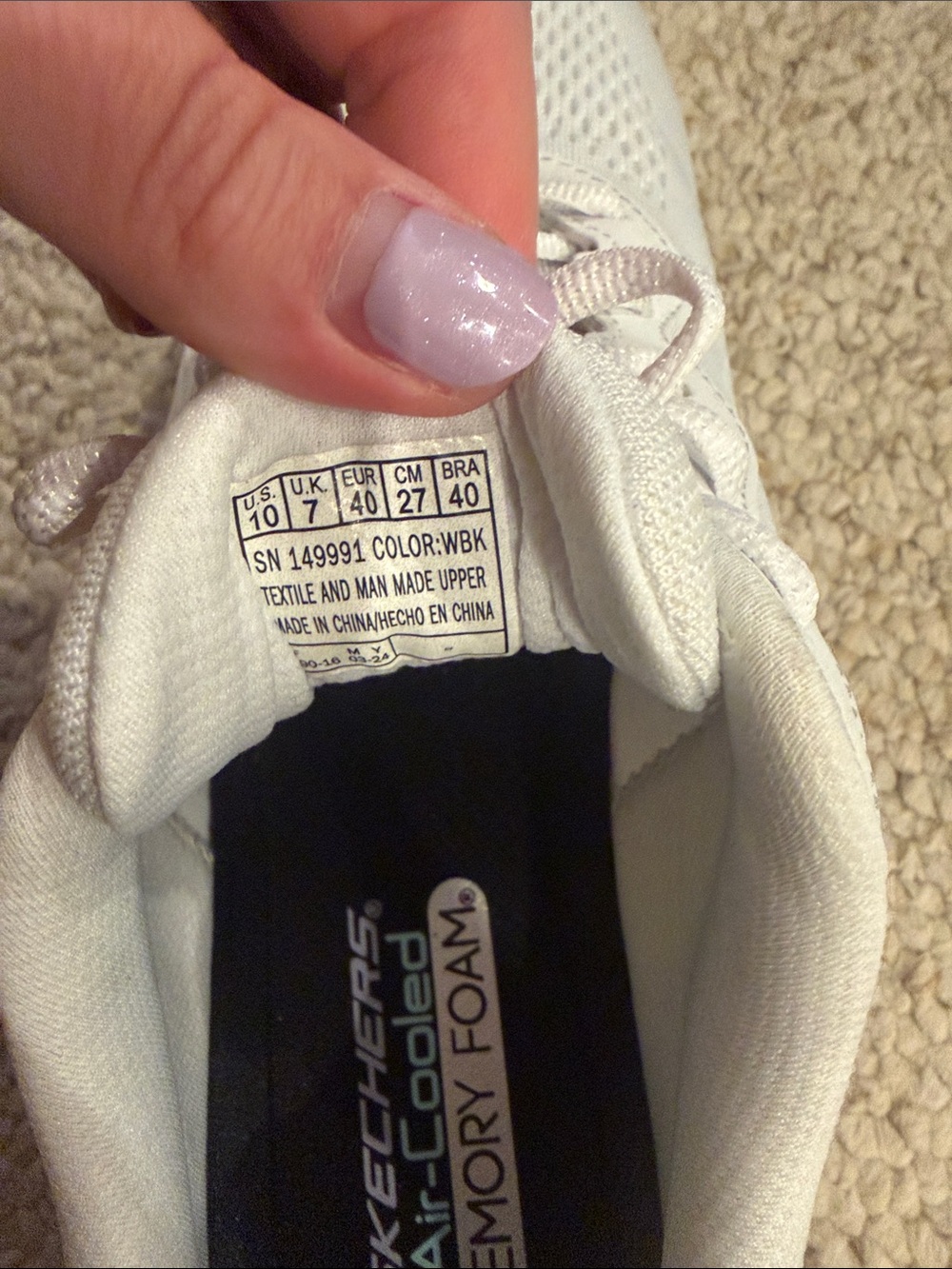 Skechers Women’s White Sneakers with Silver Logo - Picture 5 of 9